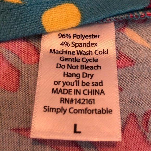 LuLaRoe RETIRED Irma Women's Large Teal & Pink Flowers mid-length sleeves NWT - Picture 9 of 10